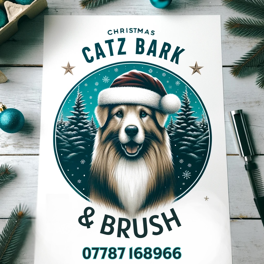 AI-generated Catz Bark and Brush Poster
